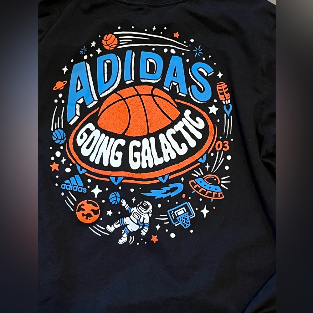 Adidas long sleeve boy's going galactic basketball shirt